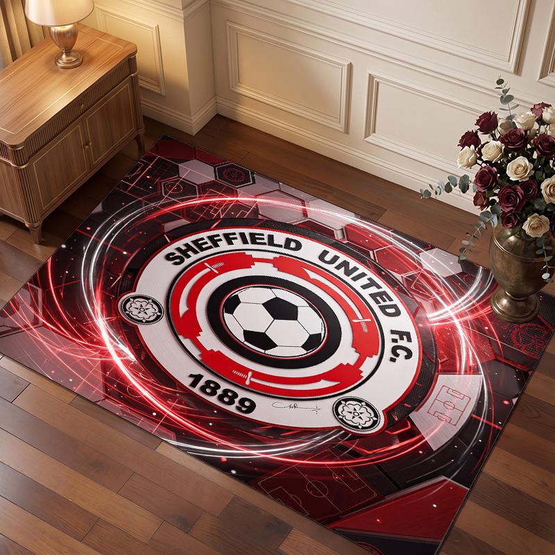 Футбольный принт Sheffield United, Ковер из хрустального бархата, Удобный, Впитывающий воду, Нескользящий, Ковер для пола в помещении