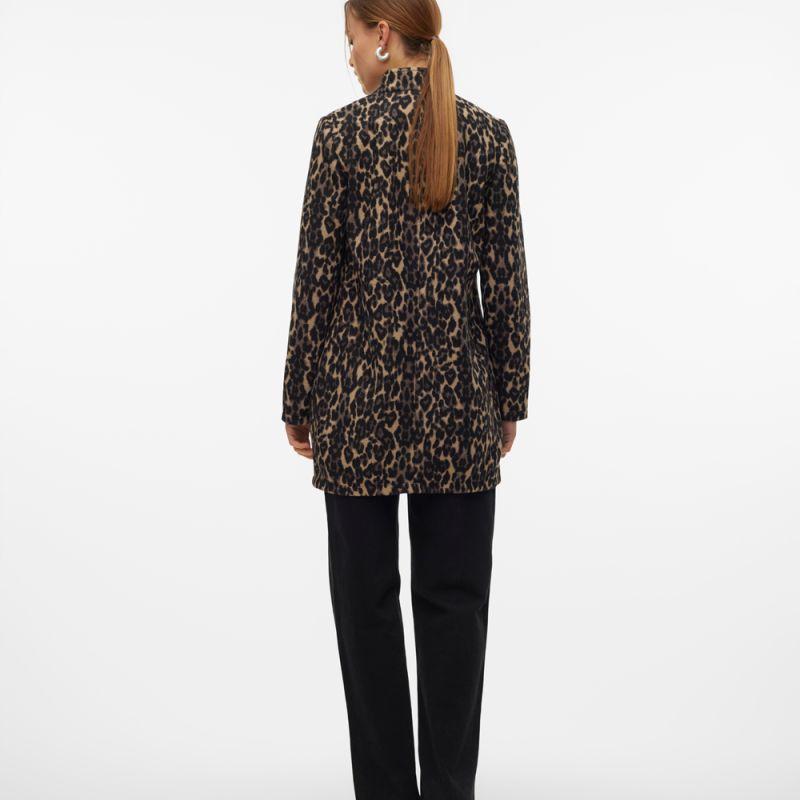 Женское пальто Katrine с леопардовым принтом, V-образный вырез, VERO MODA