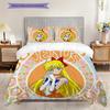 Cute cartoon theme Sailor Moon Tsukino Usagi cartoon comfortable home duvet cover and pillowcase (1 * duvet cover+2 * pillowcase, without core)A4