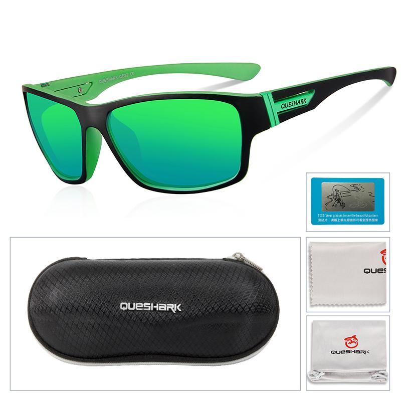Queshark Square Polarized Cycling Glasses UV400 Sport Eyewear Camping Hiking Fishing Sunglasses