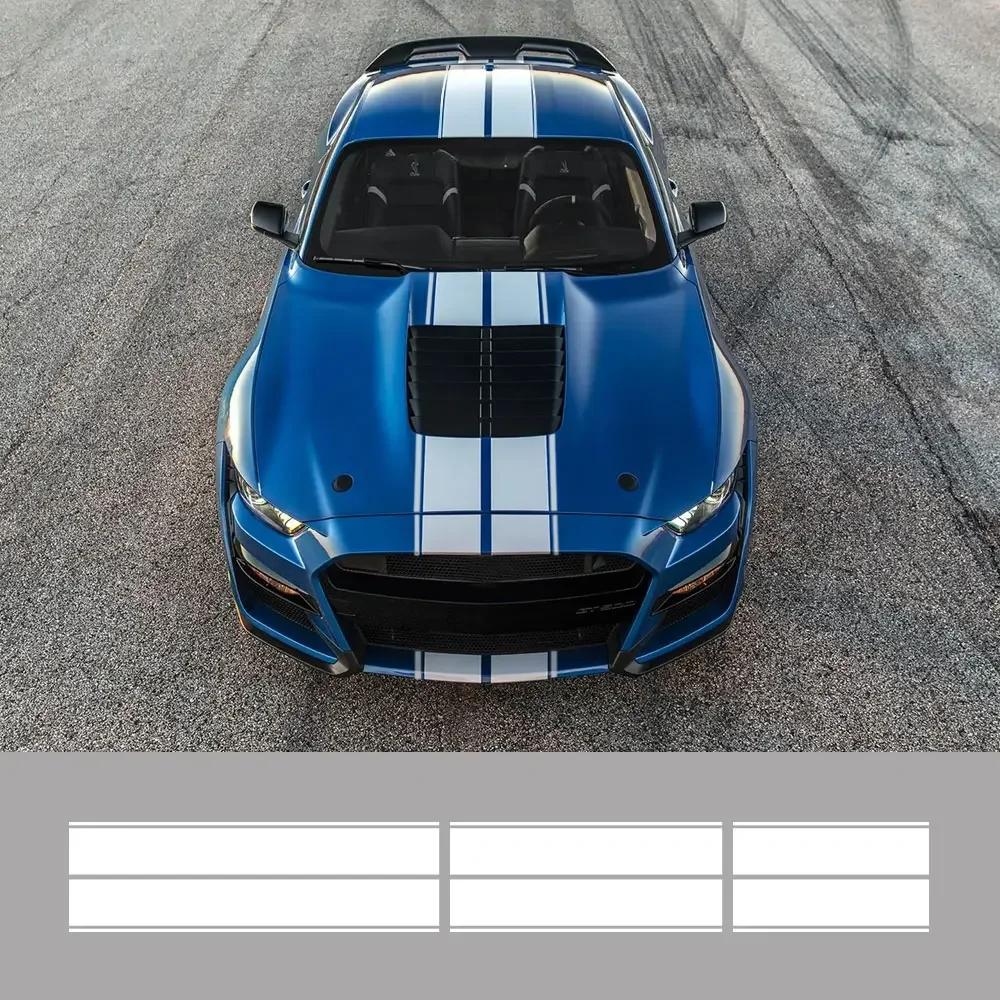 Для Ford Mustang Ecobosst Shelby GT Автомобильные Наклейки на Капот Крышу Хвост PVC Полосы Стайлинг Виниловая Пленка Декор Наклейки Комплект Авто Аксессуары