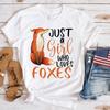 Summer Fashion Just A Girl Who Loves Foxes 3d Print Womens T Shirt Harajuku Streetwear T-Shirt Casual Tops Tees Loose Top