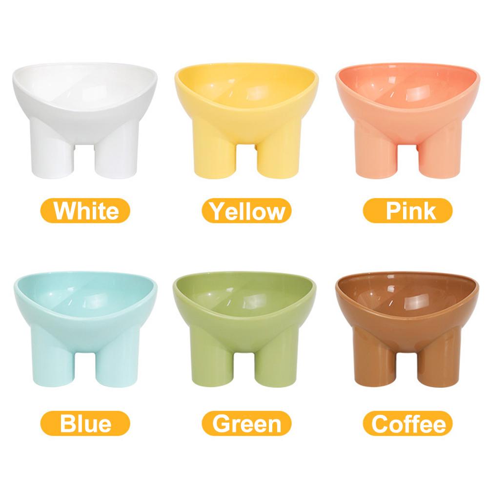 Cute Dog Cat Bowls Elevated High Foot Small Pets Neck Protector Food Water Bowl Anti-tip Pet Feeding Dessert Snack Dish Feeder
