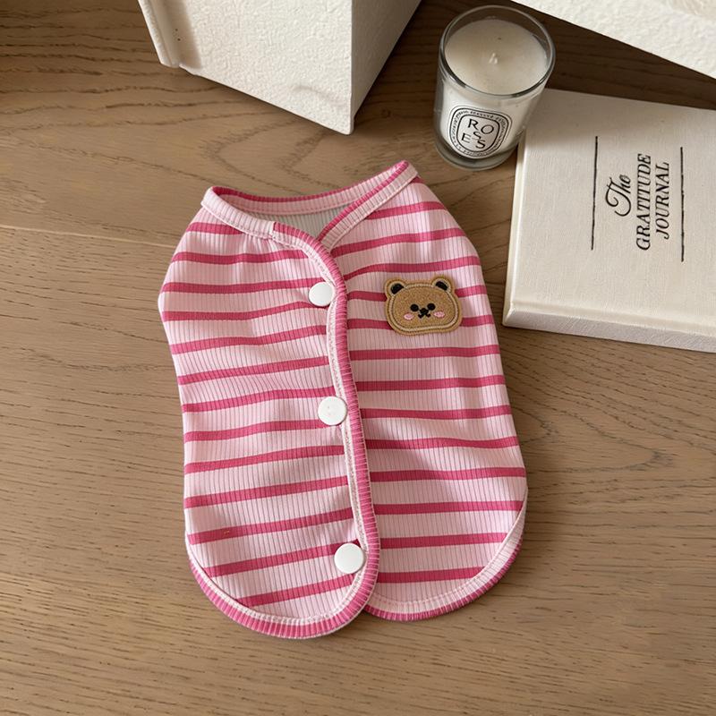 Puppy clothes Spring clothing Thin puppies Summer dog pet bipods Breathable crew neck small vest Travel than bears