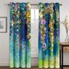 2pcs Beautiful Flower Butterfly Printed Curtains Grommet Top Hook Curtain For Restaurants Living Room Bedroom Offices Room