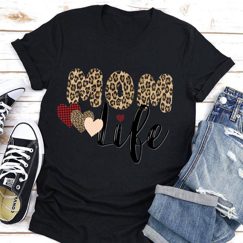 Летние женские футболки с короткими рукавами и круглым вырезом с принтом LOVE Mom из хлопка