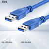 USB 3.0 AM to AM Cable Blue Injection Molded 5Gbps High Speed Data Transfer Cord  for Industrial Office Use
