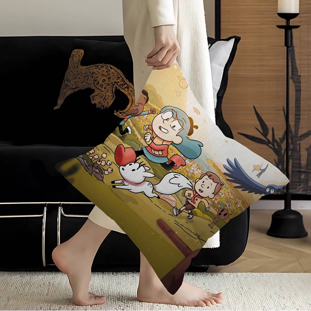 HHilda Cartoon Girl Pillowcase Toon Gift Cushion Cover Bedroom Home Sofa Chair Seat Decor Pillow Case