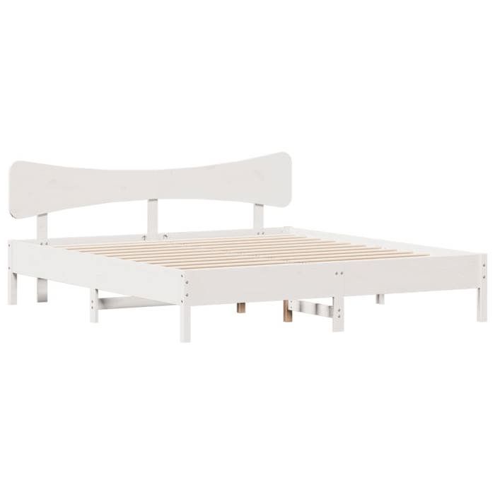 VidaXL Cadre de lit sans matelas blanc 180x200 cm bois massif de pin, lit, meuble de chambre à coucher, lit en bois, lit 3328224