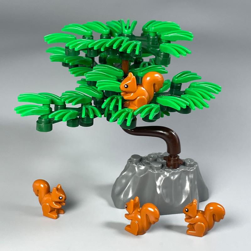 Кирпичики MOC Джунгли Подлесок Лесное животное Обезьяна Коза Жираф Птица Ночная сова Аксессуары Строительные блоки Игрушки-друзья Подарки