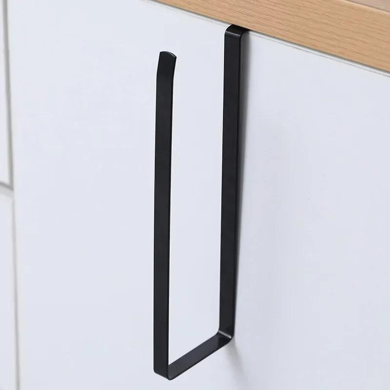 Kitchen Paper Roll Holder Towel Hanger Rack Cabinet Rag Hanging Shelves Organizer Shelf Toilet Paper Holder Storage Accessories