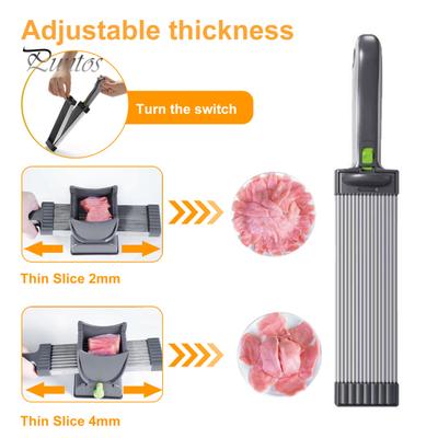 Мясорезка для нарезки и измельчения мяса, ручная мясорезка для говядины, свинины, баранины, регулируемая толщина, мясорезка с точилкой
