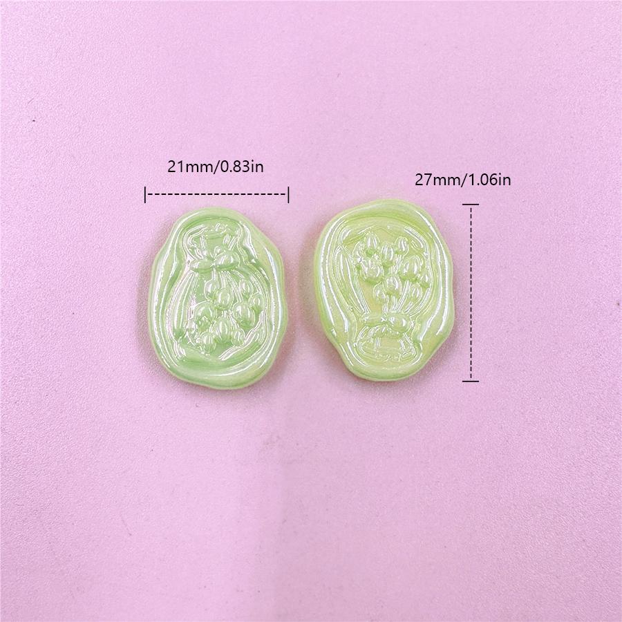 Hanmade Acrylic Geometry Handcrafted Beads Loose Spacer Handmade Bracelet Necklace DIY Tulip Flower For Jewelry Making 5pcs 21*27mm Beads