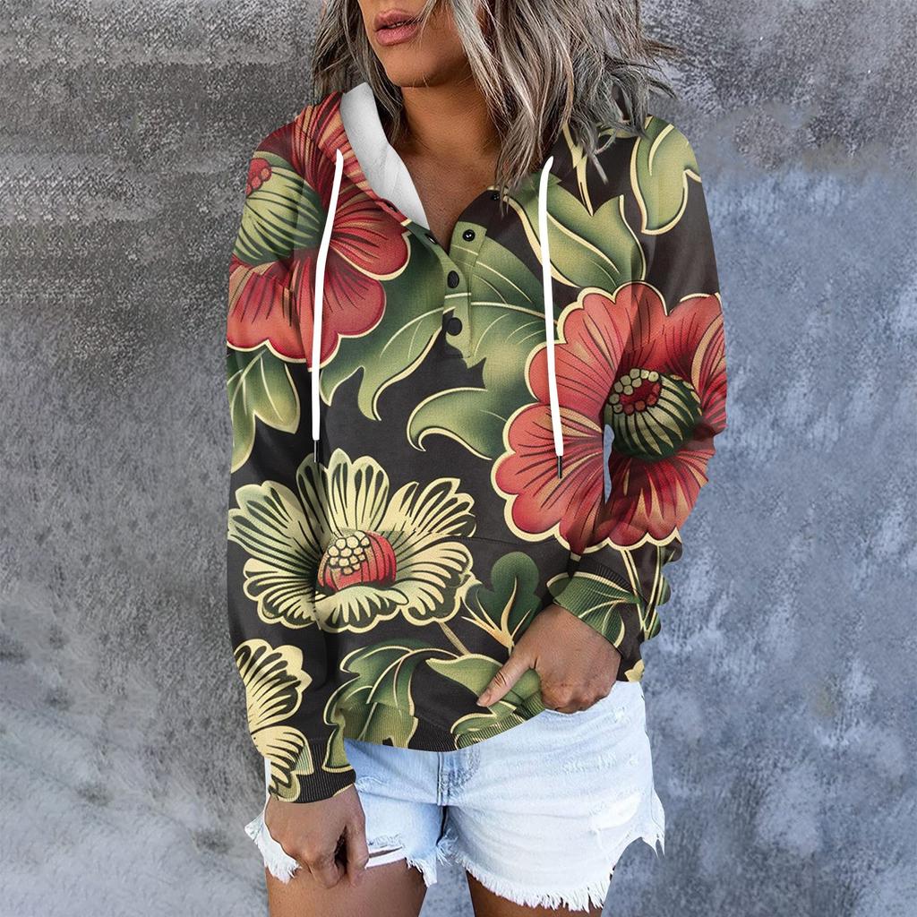 Женская повседневная модная толстовка с длинными рукавами и круглым вырезом с принтом