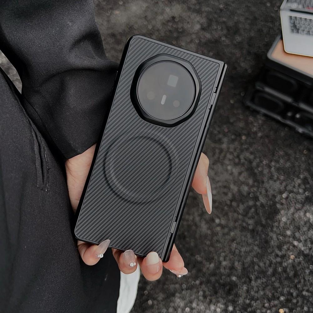 Чехол для Huawei Honor Magic V5 Жесткий углеродный волокно Магнитный MagSafe Защитная задняя крышка Чехол для Honor Magic V5 V3 Корпус телефона