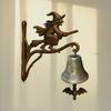 Винтажный Хэллоуин ведьма дверной звонок Чугунные Хэллоуин Украшения Настенный ведьма Дверной звонок Уличный сад Декор для входа