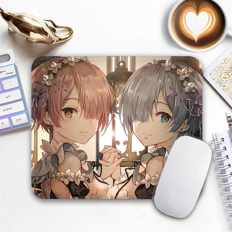 Игровой коврик для мыши R_Rem R_Re Zero, маленький, для геймера, с нескользящим краем, стандартный, компактный, для ПК, с прошивкой, офисный коврик