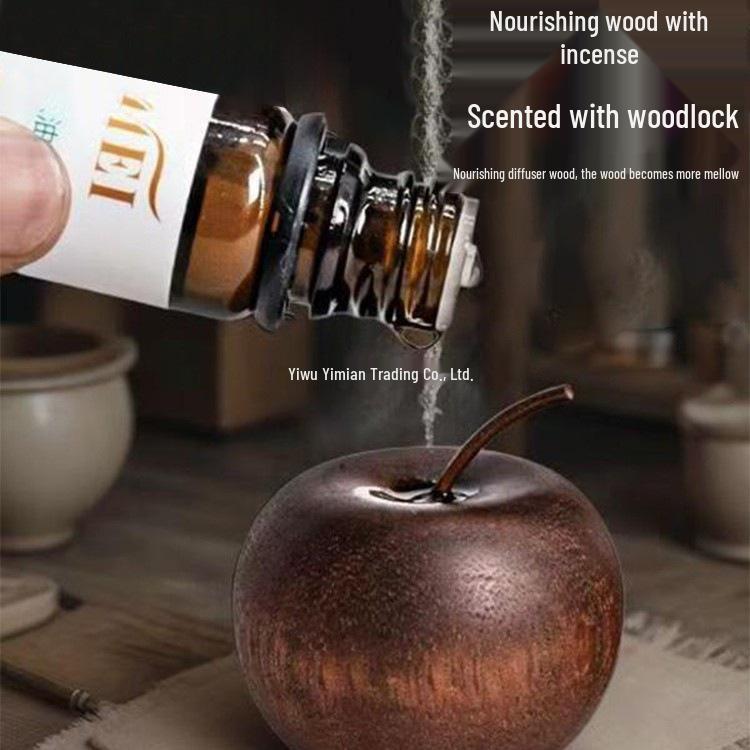 Apple Advanced Fireless Aromatherapy Diffuser: Long-lasting Wood Ornament for Home, Bedroom, and Car.