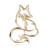 Ажурные броши-лисы для женщин, унисекс, металлические, простые, для вечеринки, повседневные, броши-булавки, подарок
