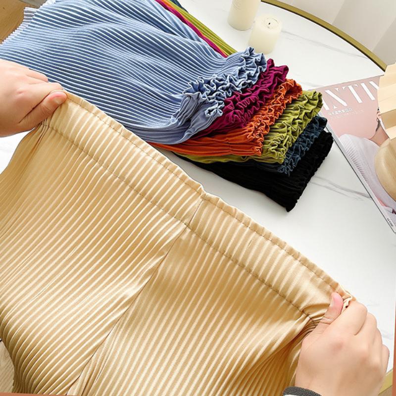 Женские легкие плиссированные шорты, летние свободные, с высокой талией, эластичные, удобные, широкие повседневные шорты