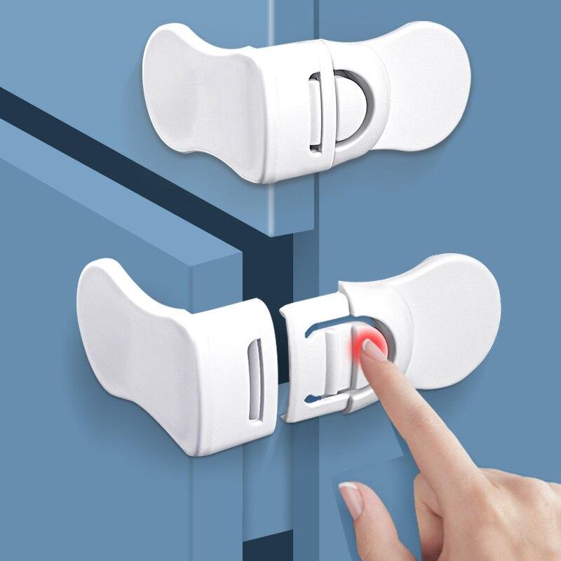 Home ABS Cabinet Drawer Locks for Children Anti-Pinch Hand Baby Care Refrigerator Locks for Kids Safety Protection