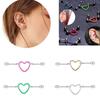 1pcs Puncture Jewelry Peach Heart Barbell Ear Cartilage Nail Screw Twist Buckle Earring Double Ear Hole Simple Stainless Steel Jewelry
