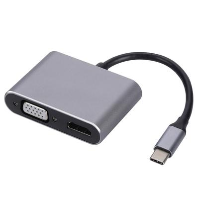 Адаптер Type C на HDTV VGA 4K Кабель-конвертер USB C Папа на HDTV VGA Мама 4K@30Гц Синхронизация видео и звука для ноутбуков и планшетов
