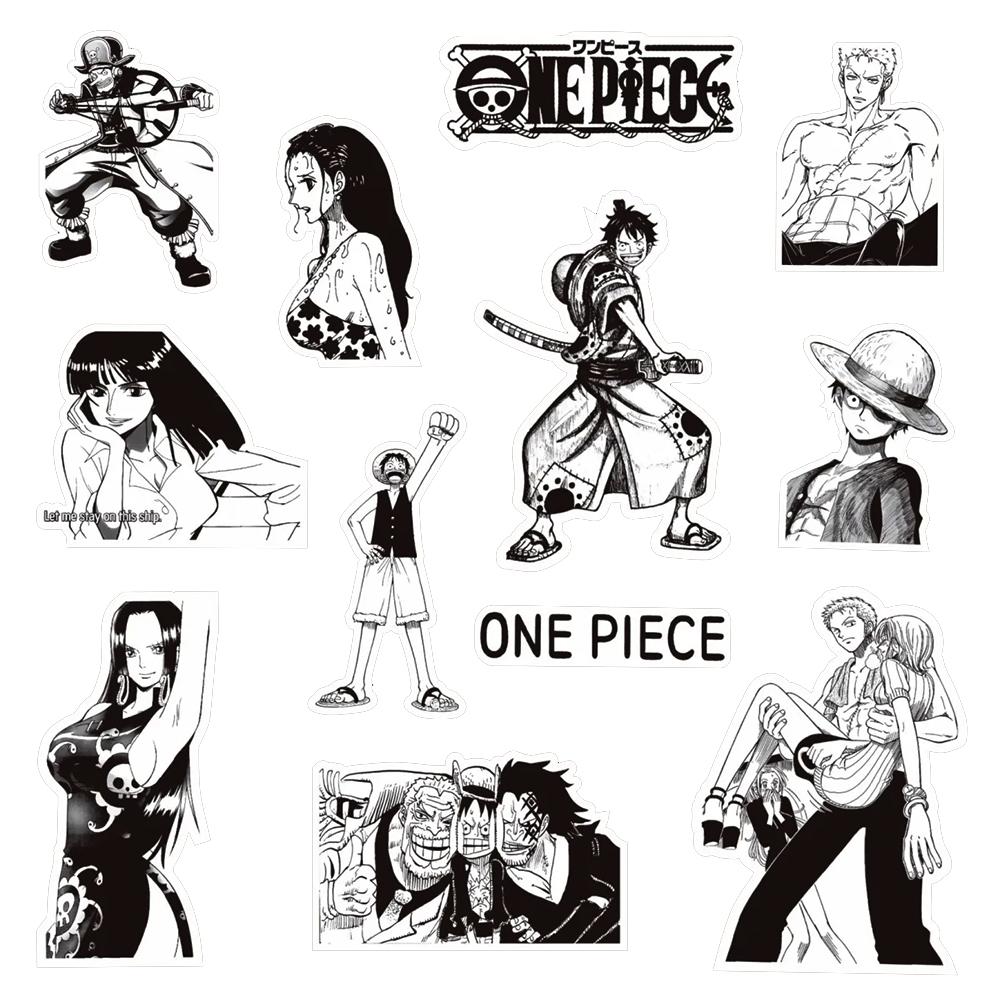 103065 шт. Черно-белые Аниме Наклейки One Piece Для Детей DIY Граффити Мотоцикл Скейтборд Ноутбук Водонепроницаемые Крутые Наклейки Игрушки