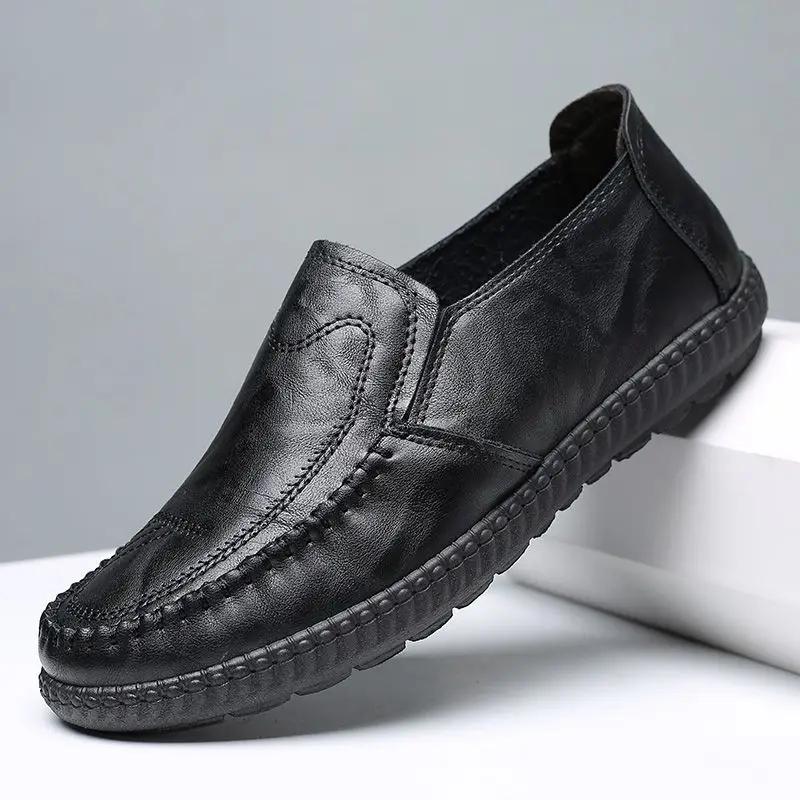 Fashion Non Slip Mesh Breathable Work Man Casual Shoe Classic Original In Promotion Elegant 2025 Trend Pu Social Leather Shoes for Men