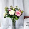 European Classical 2-Head Fragrant Rose Simulation Flower Wedding Home Silk Flower Crimped Rose