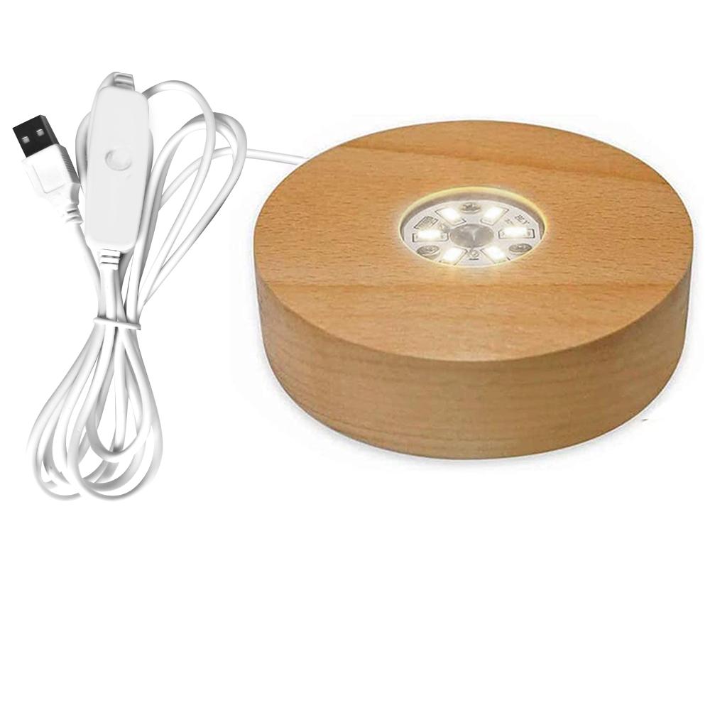 Деревянная подставка для светильника с пультом дистанционного управления, вращающаяся светодиодная подставка для дисплея, держатель лампы, основание для лампы, художественный орнамент