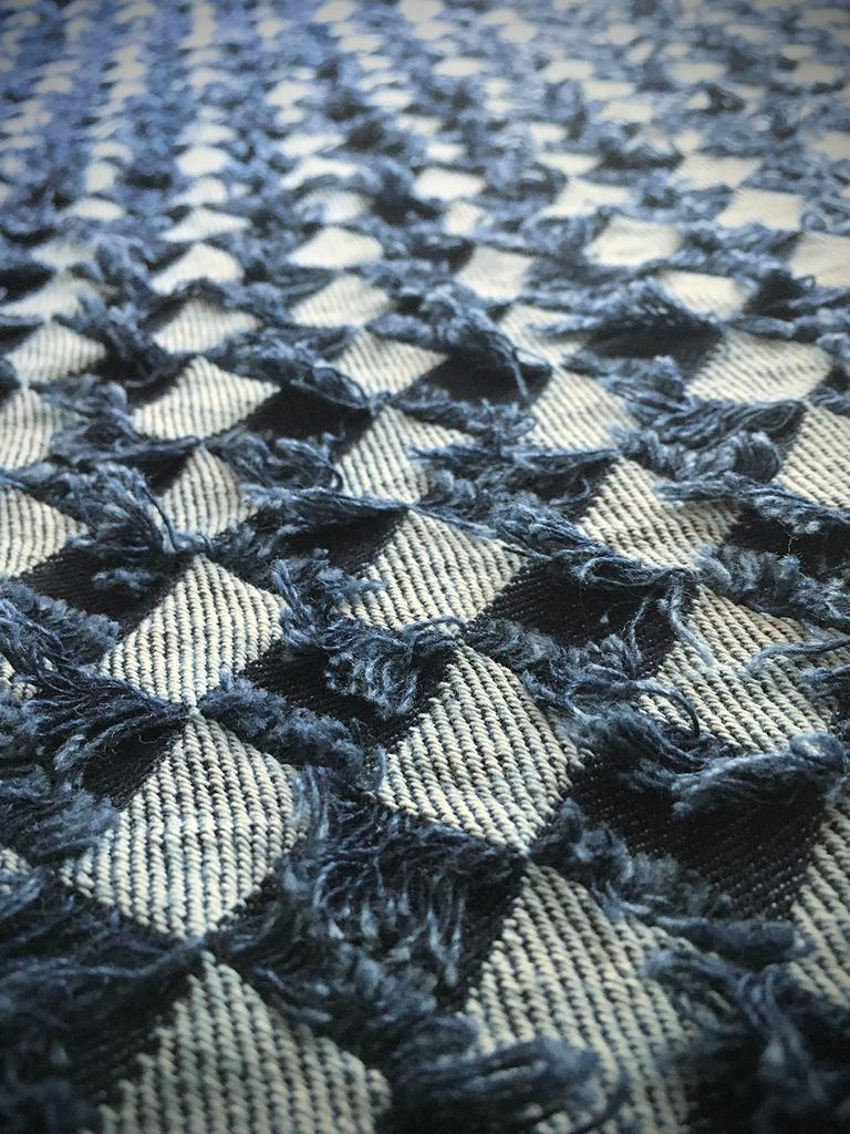 Джинсовая бахрома Дизайн Джинсовая ручная работа Джинсовая тонкая Хлопковая джинсовая ткань Лоскуты 2 блока ткани, Обрезки, Ткань, (Набор Проверка)