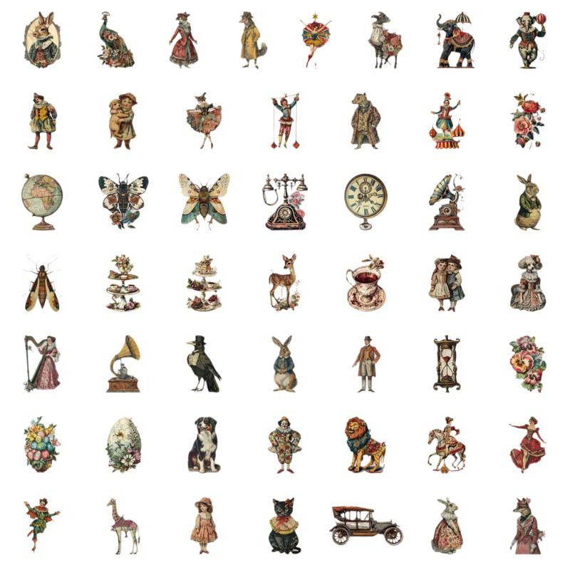 50pcs/set Victoria Decoration Graffiti Stickers DIY Luggage Notebook Skateboard Motorcycle PET Waterproof Stickers