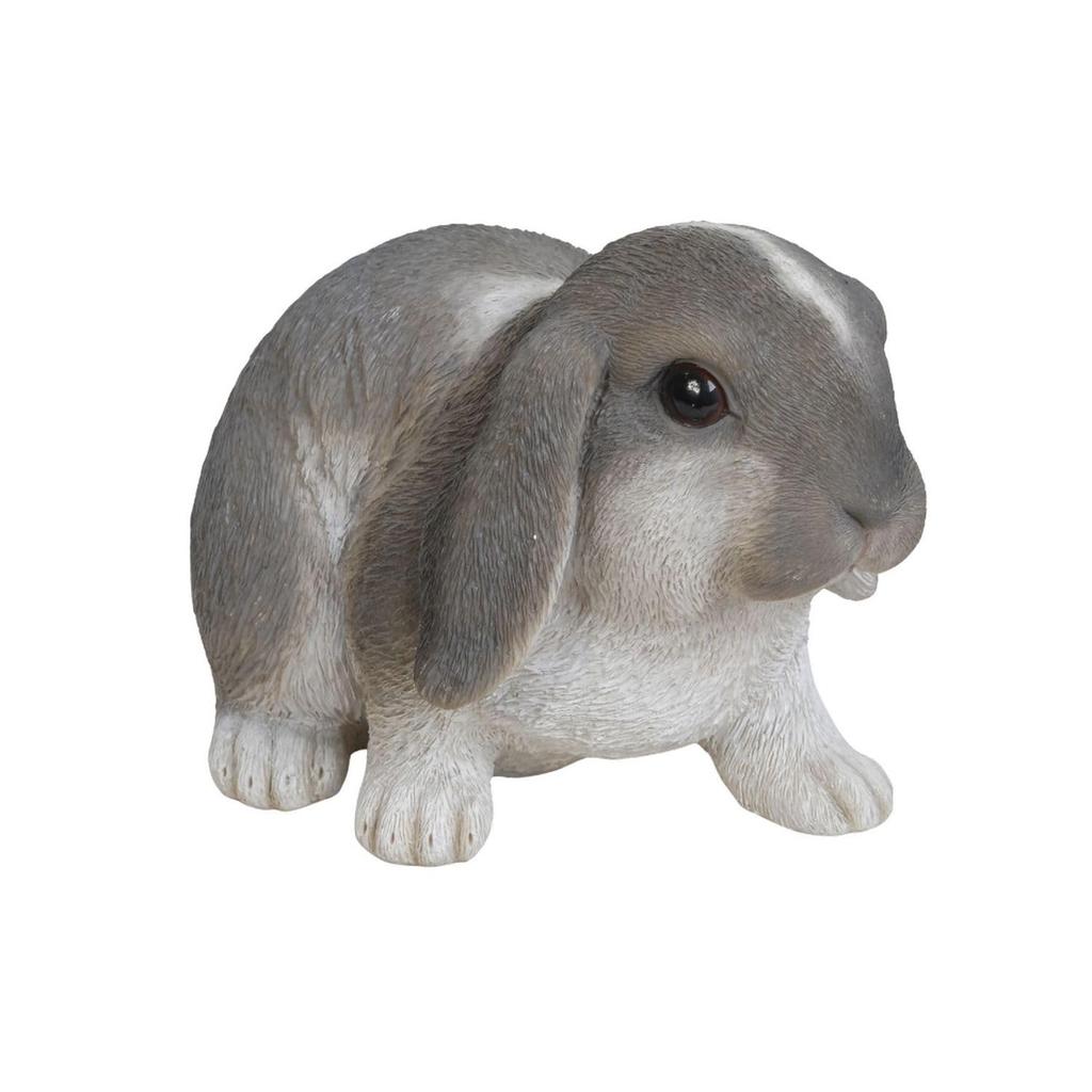 Woobia Holland Lop Ear X X Doll Figure Ornament Animal Garden Decoration Rabbit (White Gray) 22.2 13.8 14.5cm H11310-6