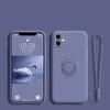 Лавандово-серый чехол из жидкого силикона для Samsung Galaxy с подставкой-кольцом и ремешком
