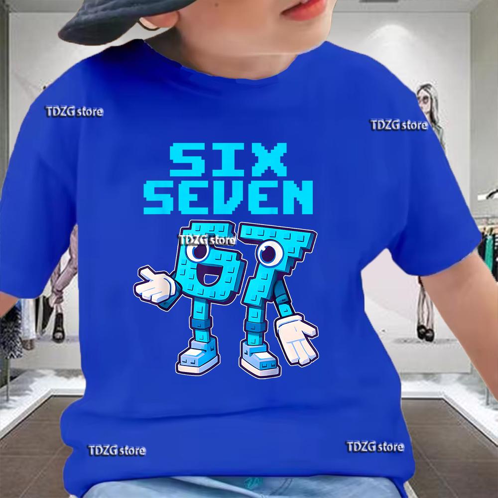 Summer Funny Six Seven 67 Digit 3D Print Children's T-Shirt Casual Boys Short Sleeve Fashion Comfortable Kids Sport Clothes