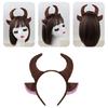Portable Bull Horn Headband Children's Animal Headpiece Party Theme Headgear Hairpiece Accesories for Various Occasion