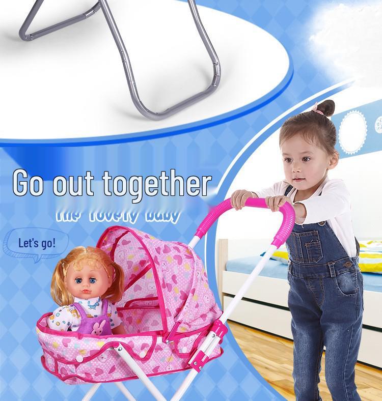 Детский кукольный домик Игровая зона Легкая прогулочная коляска с куклой