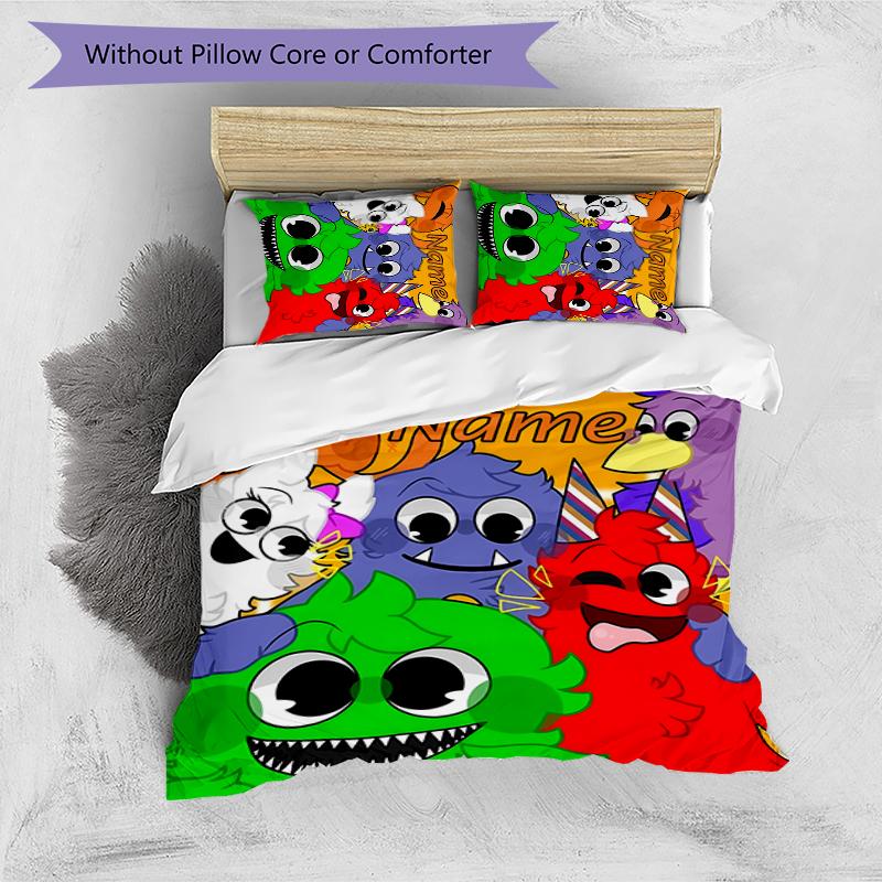 3pcs Custom Name Garten Of Banban Bedding Set Duvet Cover Closure Includes 1 Duvet Cover & 2 Pillowcases for All Seasons Bedroom Decor