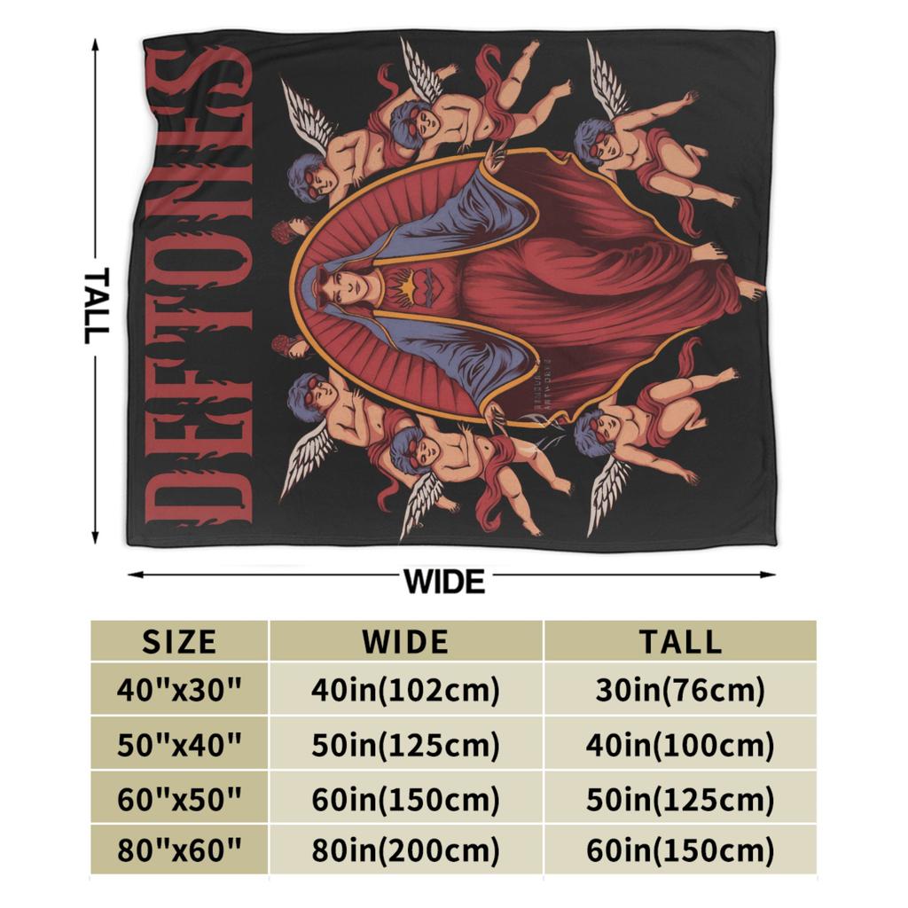 D-Deftoness Nu Metal Blanket Warm Soft Pattern Plush Throw Blanket For Girls Boys Bedroom Flannel Bedspread Bed Cover