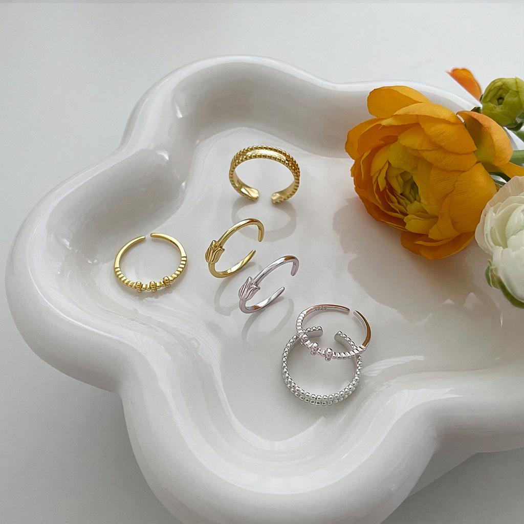 925 стерлингового серебра простое открытое кольцо женское регулируемое нишевое дизайн ins кольцо индивидуальность тренд холодное ювелирное изделие