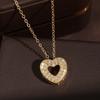 ZAKOL Shiny Micro-set Zircon Heart Necklace for Women Girls Cute Minimalist Fashion Anti-allergic Choker Neck Accessories