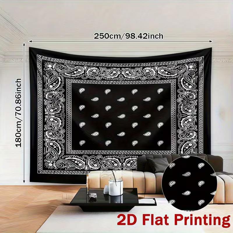 2D Vintage Paisley Bandana Backdrop Banner for Aesthetic Room Decor