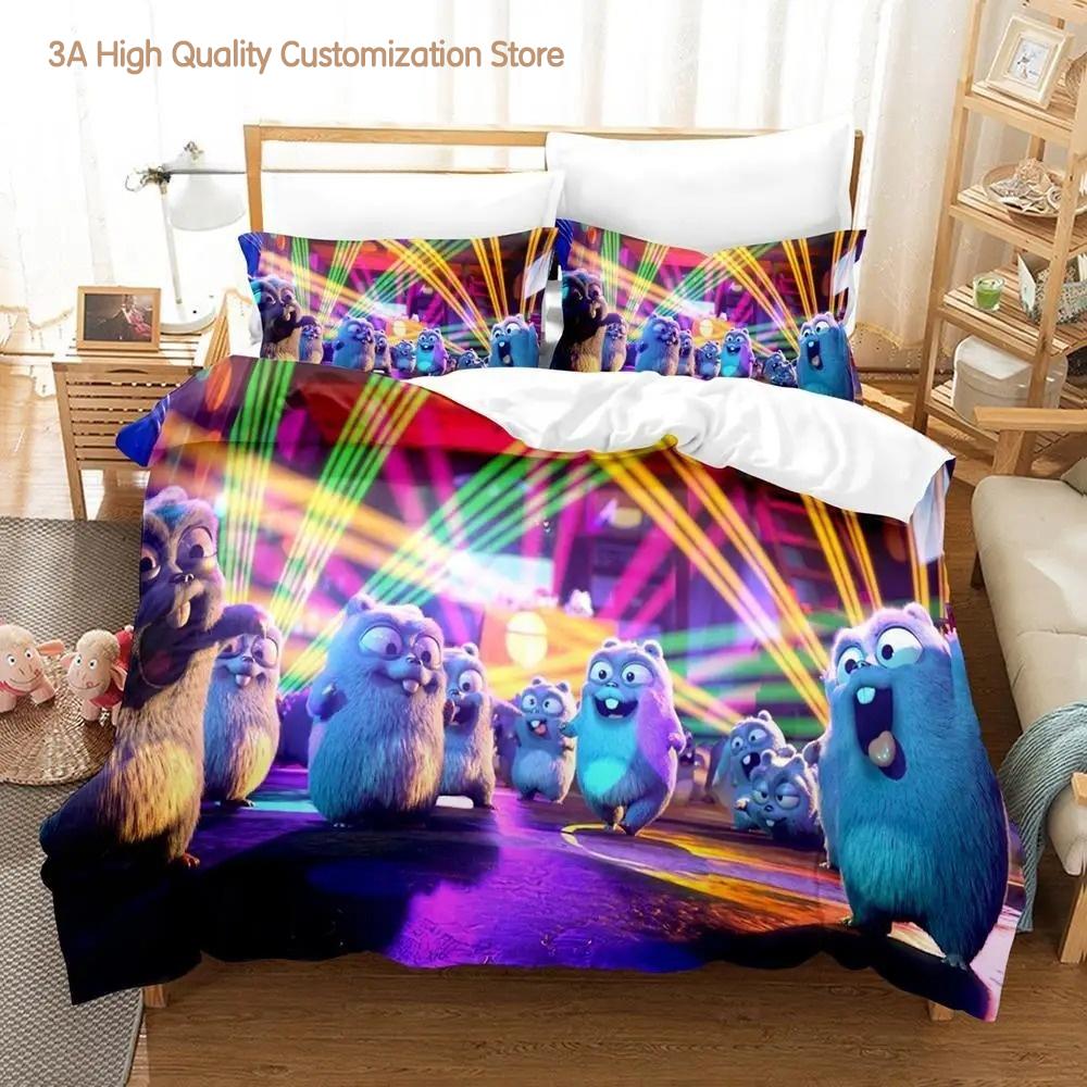 Grizzy and The Lemmings Bedding Set Single Twin Full Queen King Size Bed Set Aldult Boys Bedroom Duvetcover Sets 3D Print Kawaii