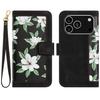 For iPhone 17 Pro Case PU Leather Floral Phone Cover with Card Slots