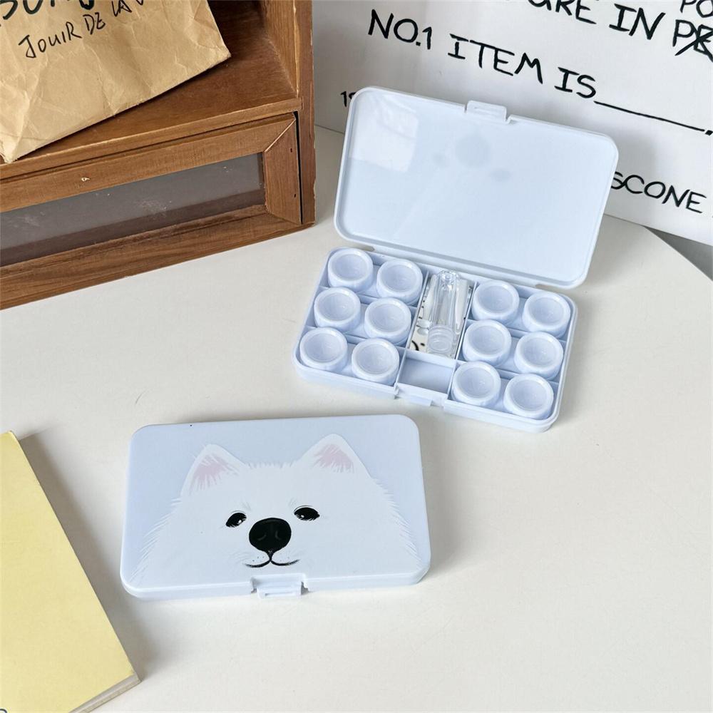 Милый большой контейнер для контактных линз Дорожный кейс для контактных линз Контейнер для замачивания Линзы Бокс для зрачков с зеркалом