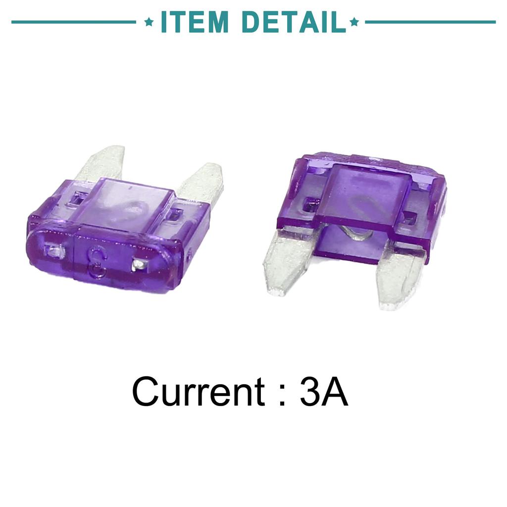 ACROPIX Mini Fuse for Car 3A Purple 30pcs
