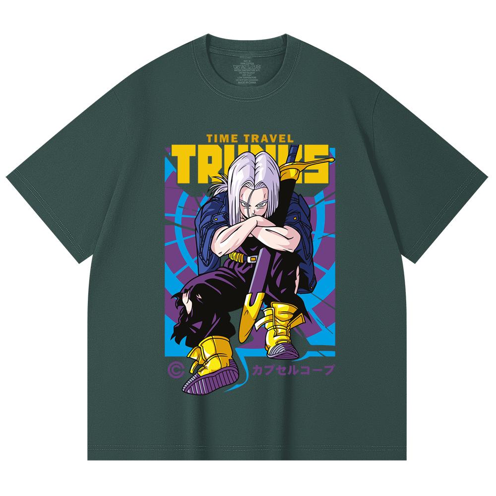 230 г/м² 100% хлопок Dragon Ball V71 Принт Future Trunks Унисекс Тяжелая хлопковая футболка