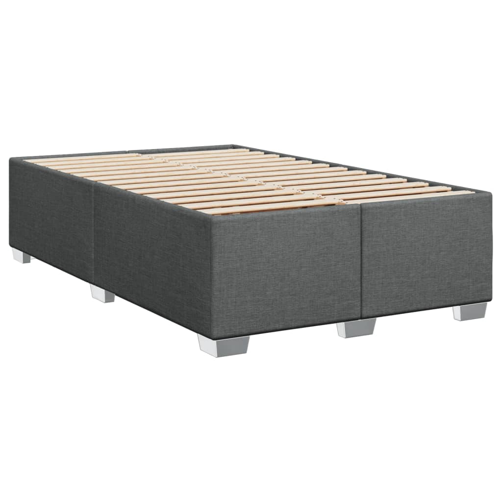 Box Spring Bed with Mattress Dark Grey 120 x 190 cm Fabric