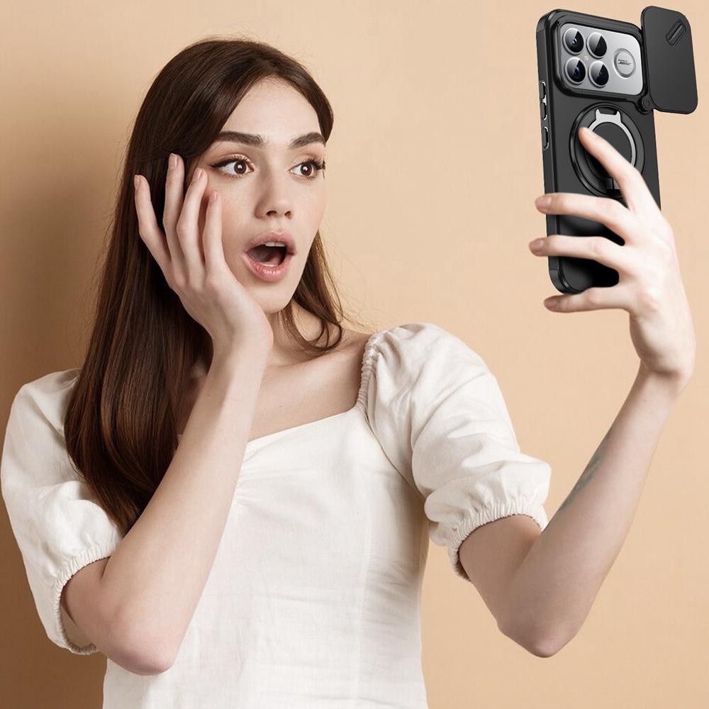 Ударопрочный бронированный чехол для Xiaomi Poco F8 Pro PocoF8 Ultra С автомобильным магнитным кольцом-подставкой Сдвижная крышка объектива камеры для Poco F8Pro F8Ultra